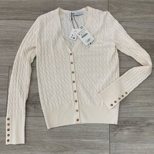 Brand NEW CABLE Knit off white ZARA Cardigan